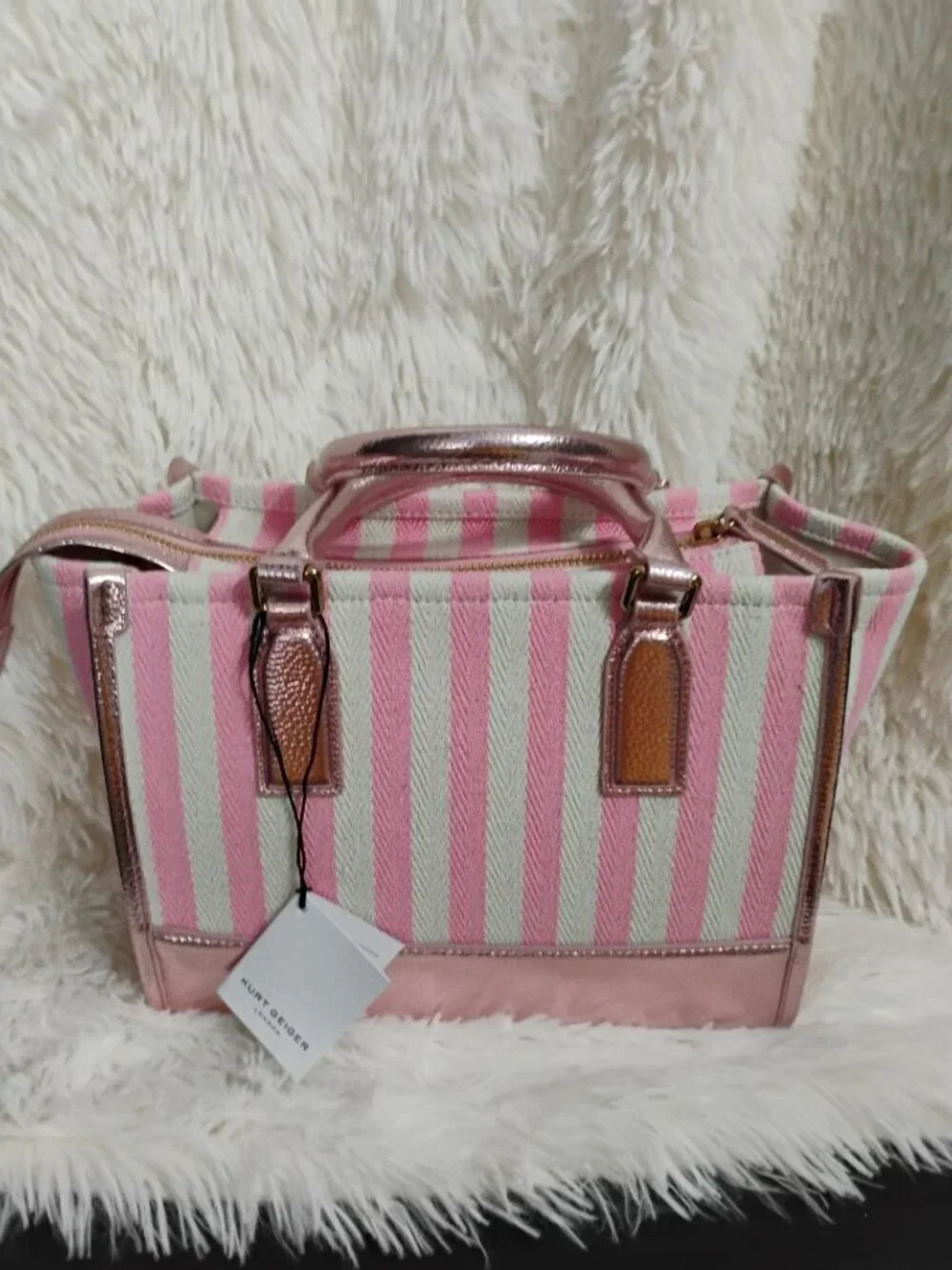 Kurt Geiger London Small Chiswick Shopper Pink Combo NWT - Picture 3 of 15